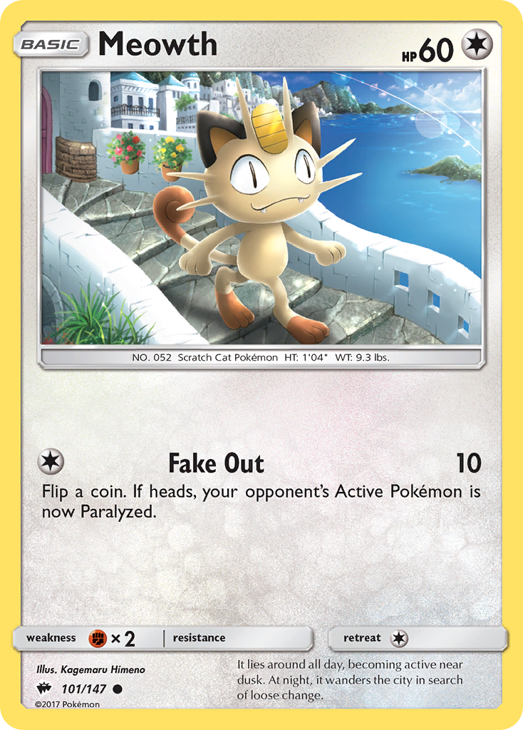 Meowth (101/147) [Sun & Moon: Burning Shadows] | Good Games Morley