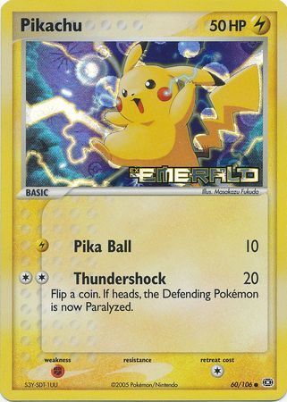 Pikachu (60/106) (Stamped) [EX: Emerald] | Good Games Morley