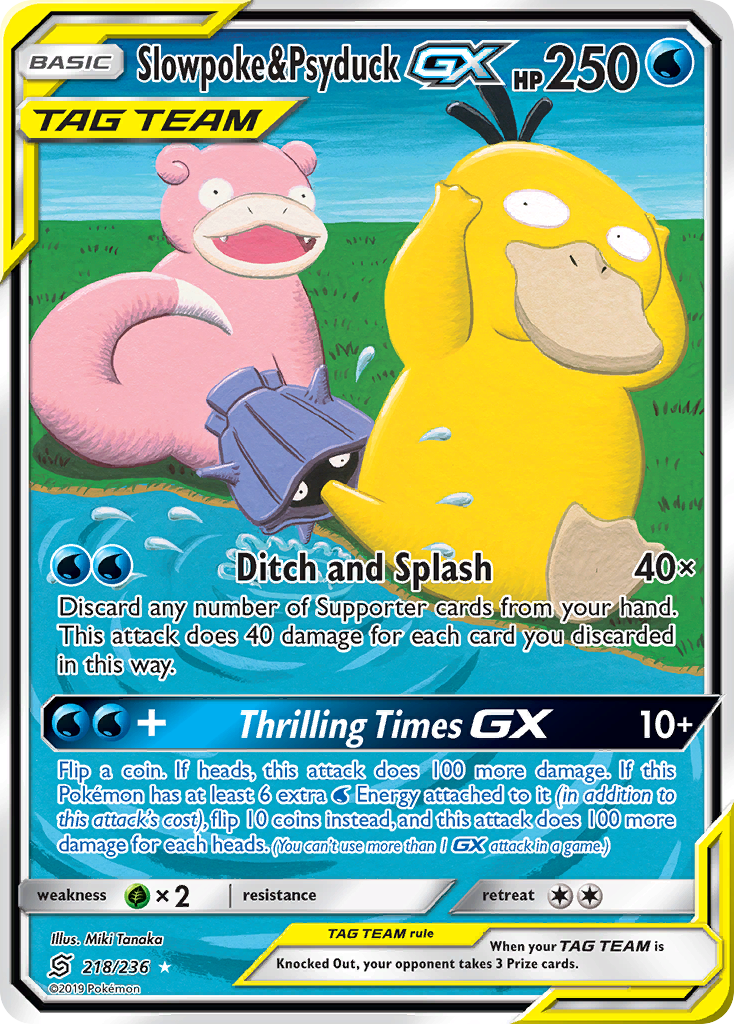 Slowpoke & Psyduck GX (218/236) [Sun & Moon: Unified Minds] | Good Games Morley