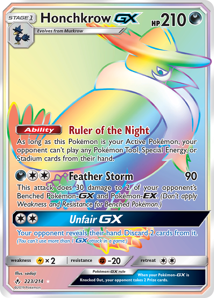 Honchkrow GX (223/214) [Sun & Moon: Unbroken Bonds] | Good Games Morley