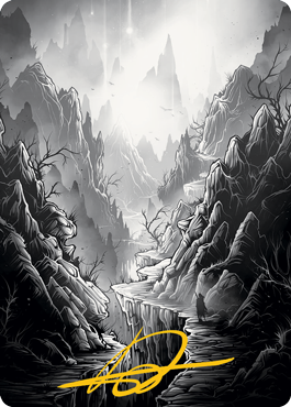 Mountain Art Card (Gold-Stamped Signature) [Innistrad: Midnight Hunt Art Series] | Good Games Morley