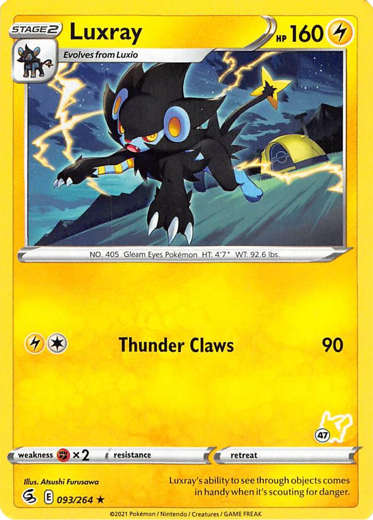 Luxray (093/264) (Pikachu Stamp #47) [Battle Academy 2022] | Good Games Morley