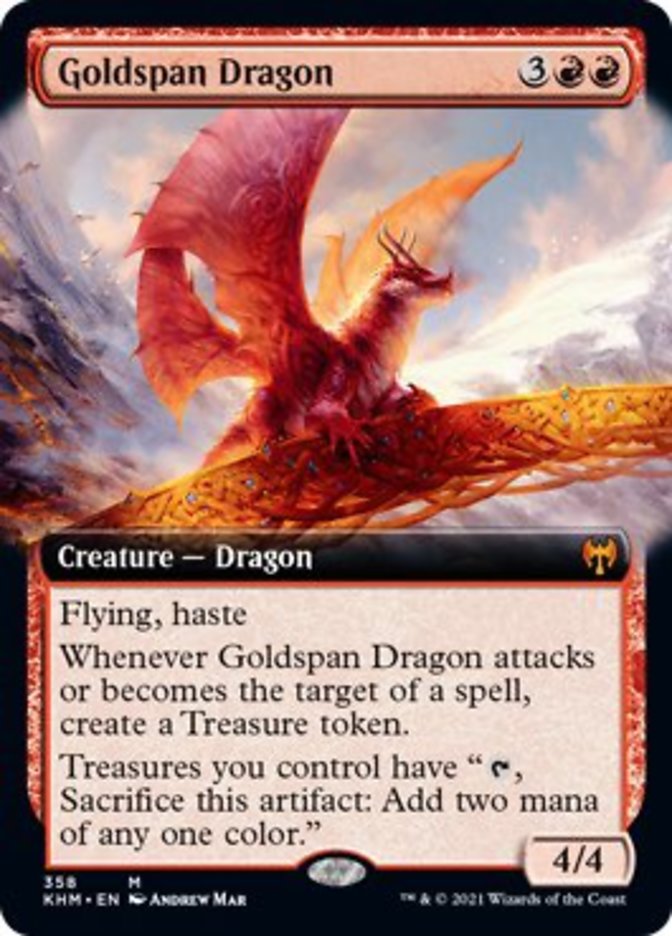 Goldspan Dragon (Extended Art) [Kaldheim] | Good Games Morley