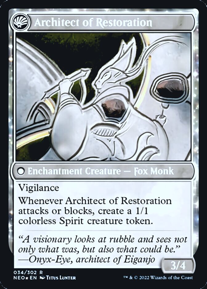 The Restoration of Eiganjo // Architect of Restoration [Kamigawa: Neon Dynasty Prerelease Promos] | Good Games Morley