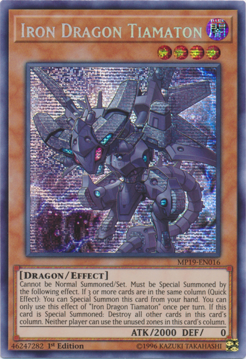Iron Dragon Tiamaton [MP19-EN016] Prismatic Secret Rare | Good Games Morley