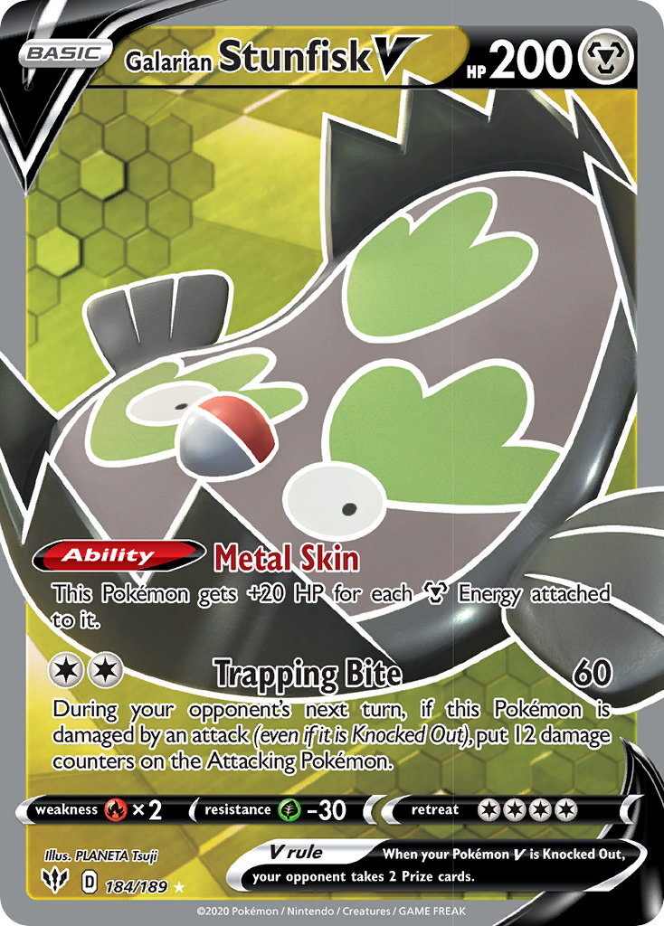 Galarian Stunfisk V (184/189) [Sword & Shield: Darkness Ablaze] | Good Games Morley