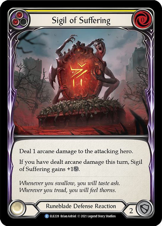 Sigil of Suffering (Yellow) [ELE228] (Tales of Aria)  1st Edition Rainbow Foil | Good Games Morley