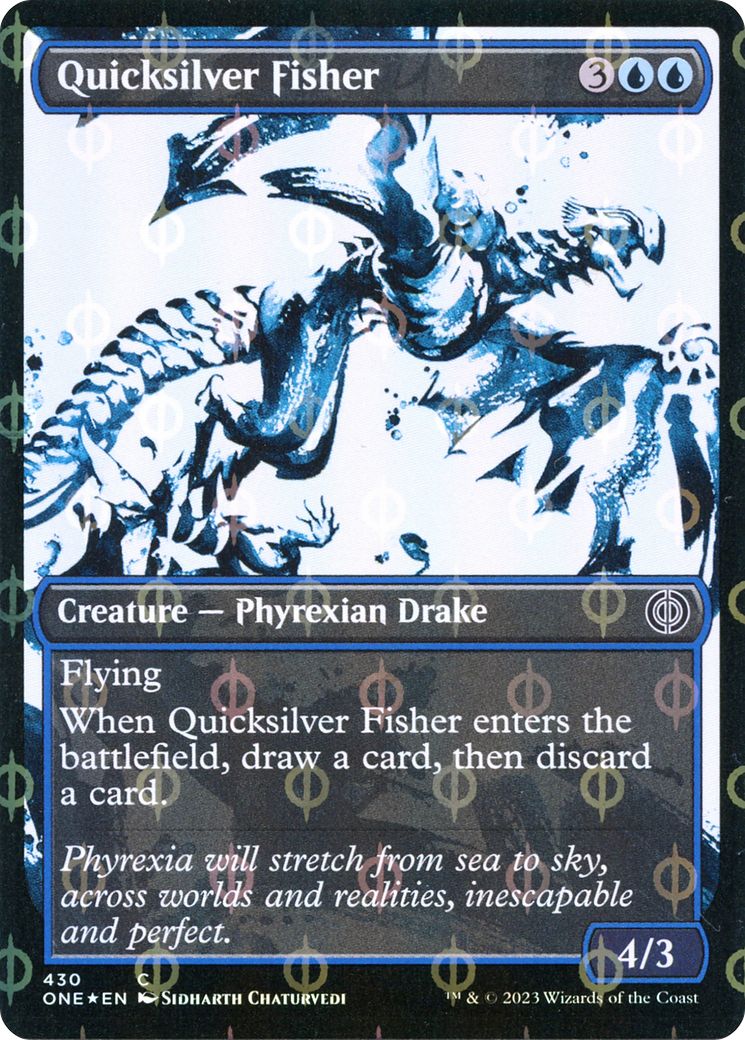 Quicksilver Fisher (Showcase Ichor Step-and-Compleat Foil) [Phyrexia: All Will Be One] | Good Games Morley