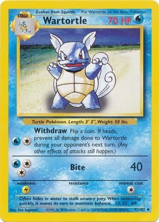 Wartortle (42/102) [Base Set Unlimited] | Good Games Morley