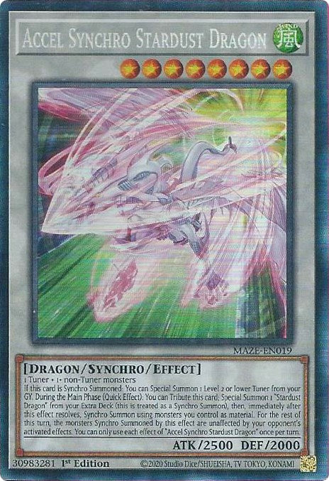 Accel Synchro Stardust Dragon [MAZE-EN019] Collector's Rare | Good Games Morley