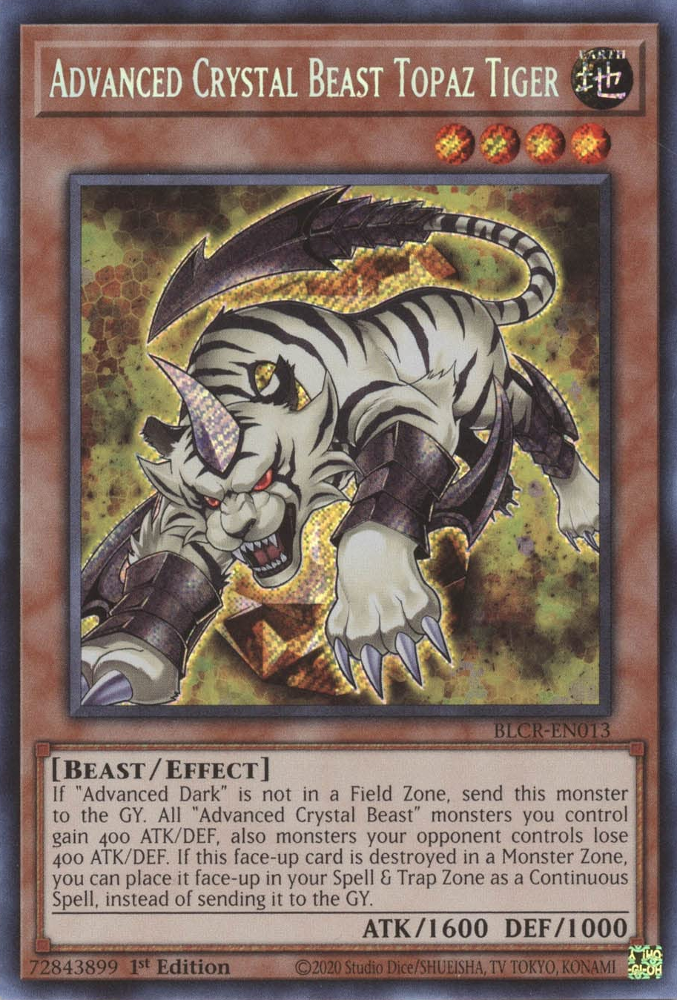 Advanced Crystal Beast Topaz Tiger [BLCR-EN013] Secret Rare | Good Games Morley