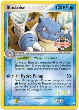 Blastoise (14/100) (National Championship Promo Staff) [EX: Crystal Guardians] | Good Games Morley