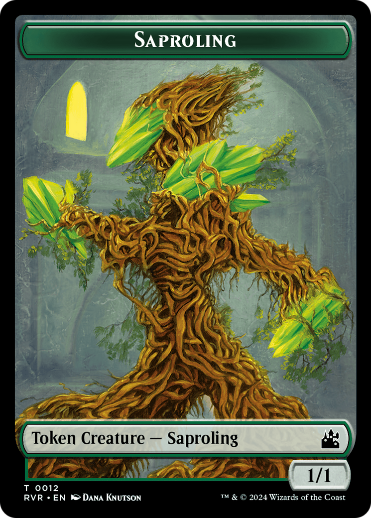 Saproling // Beast Double-Sided Token [Ravnica Remastered Tokens] | Good Games Morley