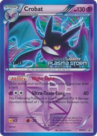 Crobat Team Plasma (BW51) (Staff Prerelease Promo) [Black & White: Black Star Promos] | Good Games Morley