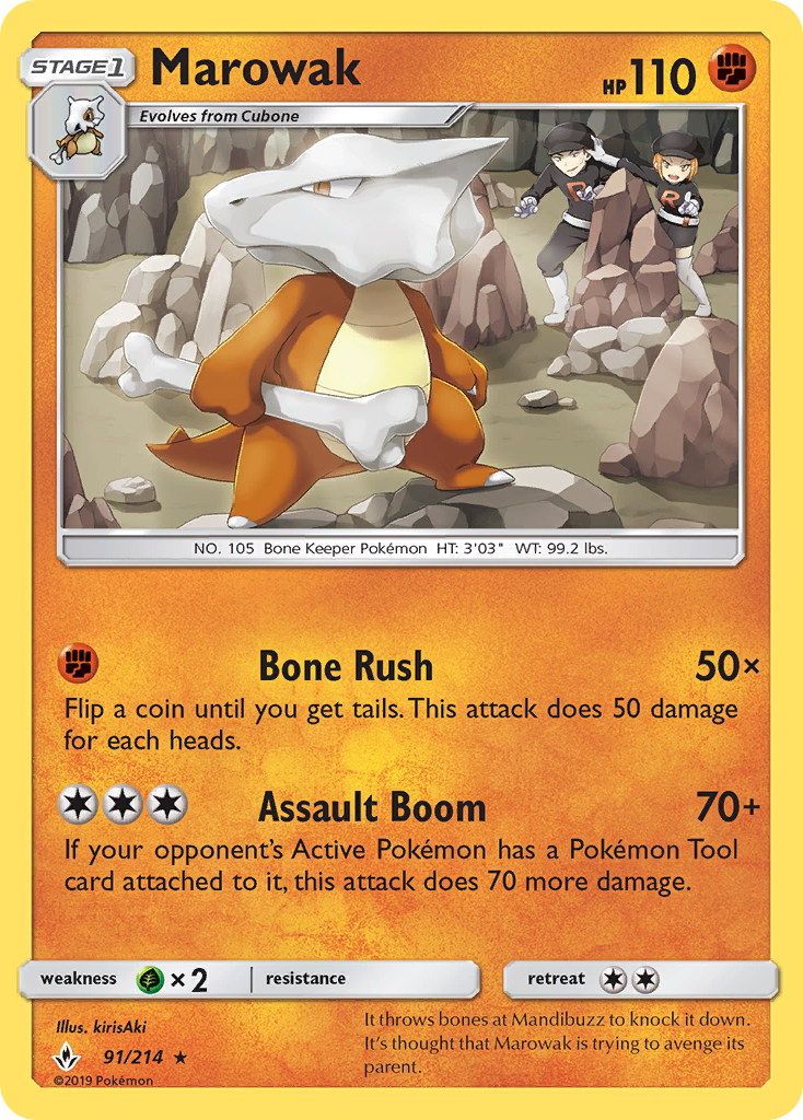 Marowak (91/214) [Sun & Moon: Unbroken Bonds] | Good Games Morley