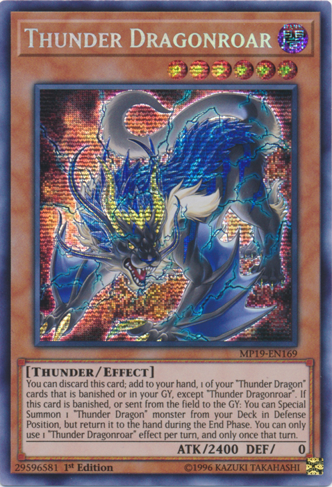 Thunder Dragonroar [MP19-EN169] Prismatic Secret Rare | Good Games Morley