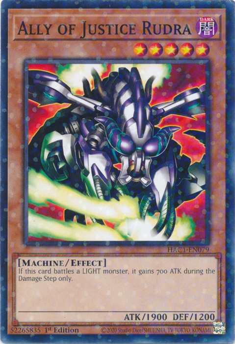 Ally of Justice Rudra (Duel Terminal) [HAC1-EN079] Common | Good Games Morley