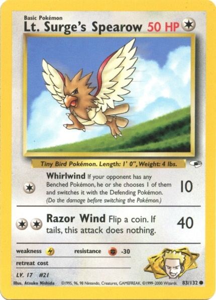 Lt. Surge's Spearow (83/132) [Gym Heroes Unlimited] | Good Games Morley