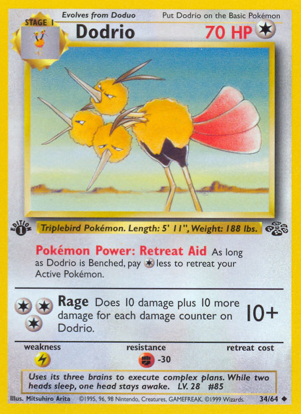 Dodrio (34/64) [Jungle 1st Edition] | Good Games Morley