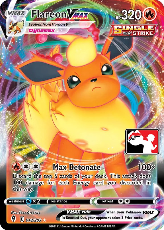 Flareon VMAX (018/203) [Prize Pack Series One] | Good Games Morley