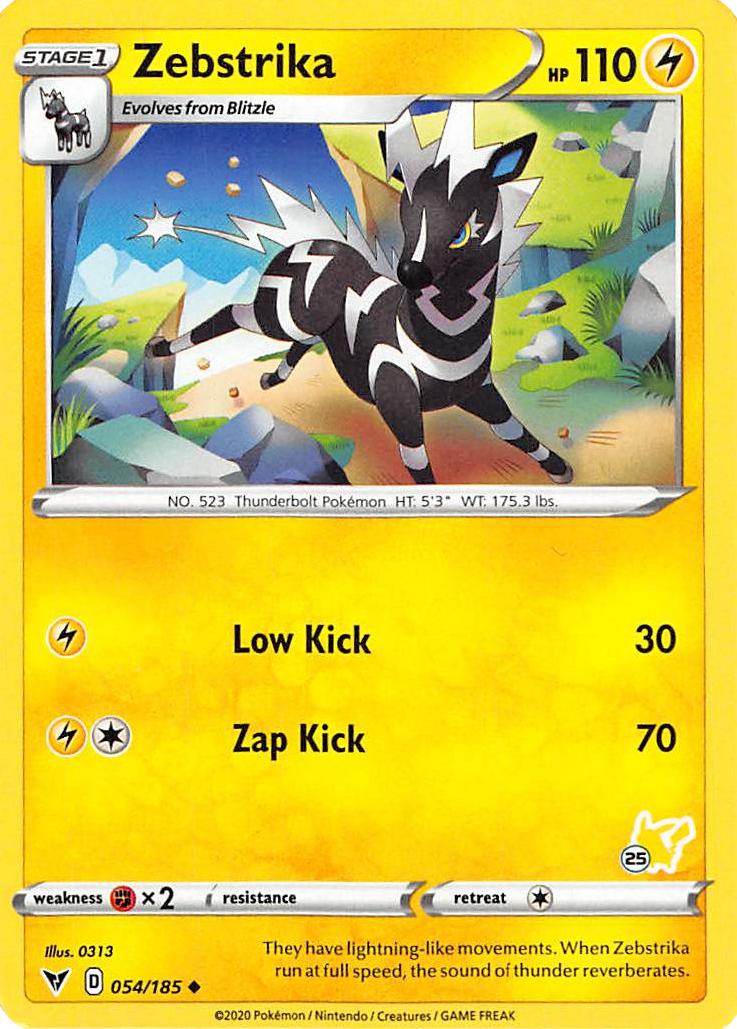 Zebstrika (054/185) (Pikachu Stamp #25) [Battle Academy 2022] | Good Games Morley