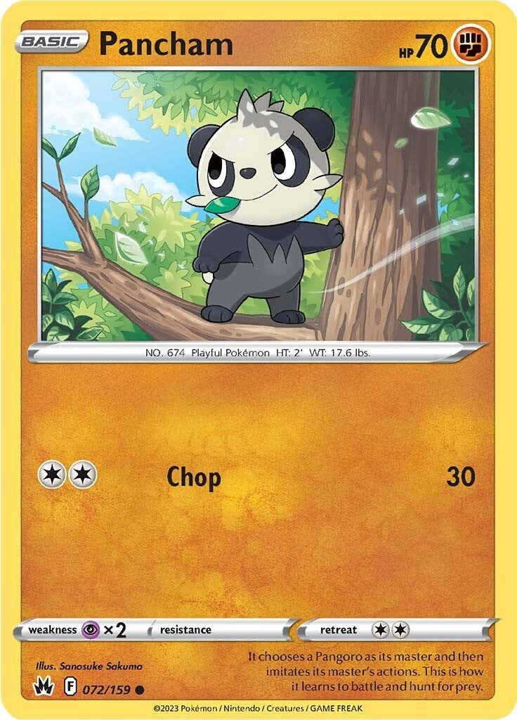 Pancham (072/159) [Sword & Shield: Crown Zenith] | Good Games Morley