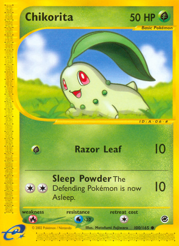 Chikorita (100/165) [Expedition: Base Set] | Good Games Morley