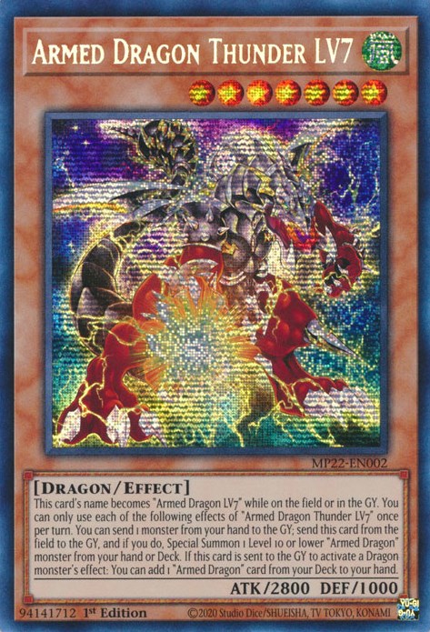Armed Dragon Thunder LV7 [MP22-EN002] Prismatic Secret Rare | Good Games Morley