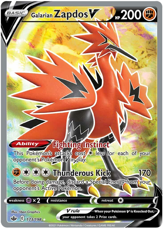 Galarian Zapdos V (173/198) [Sword & Shield: Chilling Reign] | Good Games Morley