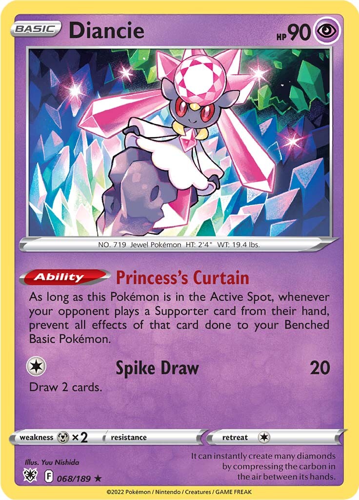 Diancie (068/189) [Sword & Shield: Astral Radiance] | Good Games Morley