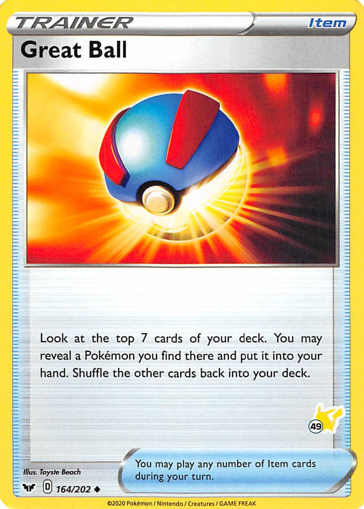 Great Ball (164/202) (Pikachu Stamp #49) [Battle Academy 2022] | Good Games Morley