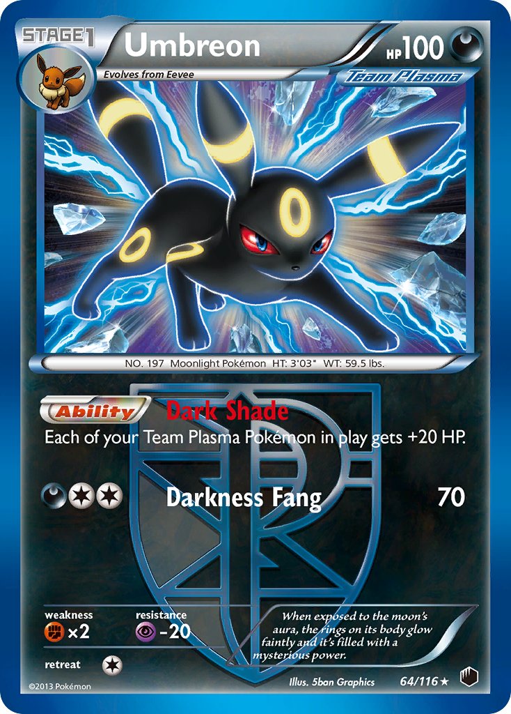 Umbreon (64/116) (Moltres Legendary Battle Deck) (Theme Deck Exclusive) [Black & White: Plasma Freeze] | Good Games Morley