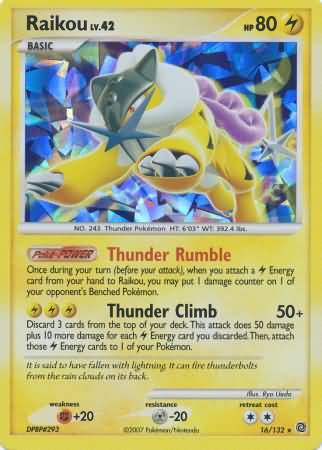 Raikou (16/132) (Cracked Ice Holo) [Diamond & Pearl: Secret Wonders] | Good Games Morley