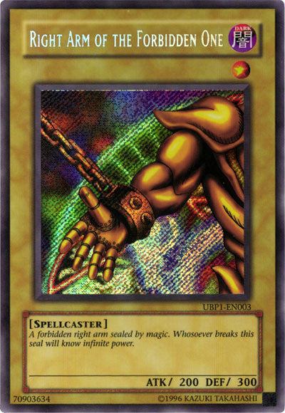Right Arm of the Forbidden One [UBP1-EN003] Secret Rare | Good Games Morley