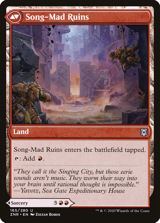 Song-Mad Treachery // Song-Mad Ruins [Zendikar Rising] | Good Games Morley