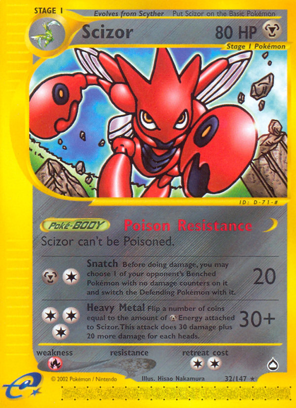 Scizor (32/147) [Aquapolis] | Good Games Morley