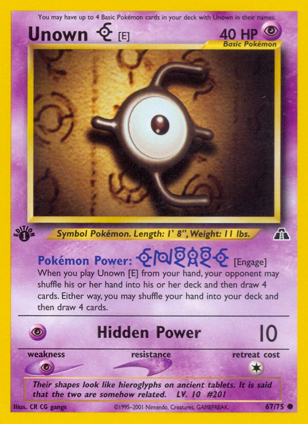 Unown [E] (67/75) [Neo Discovery 1st Edition] | Good Games Morley