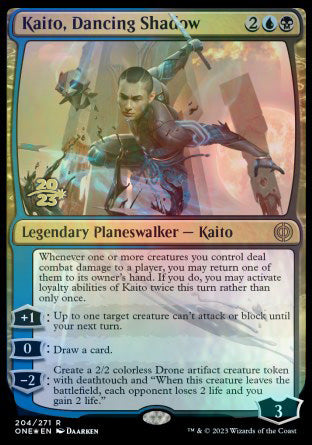 Kaito, Dancing Shadow [Phyrexia: All Will Be One Prerelease Promos] | Good Games Morley