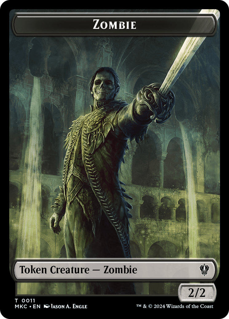 Vizier of Many Faces // Zombie Double-Sided Token [Murders at Karlov Manor Commander Tokens] | Good Games Morley