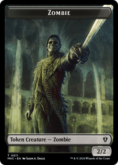 Vizier of Many Faces // Zombie Double-Sided Token [Murders at Karlov Manor Commander Tokens] | Good Games Morley