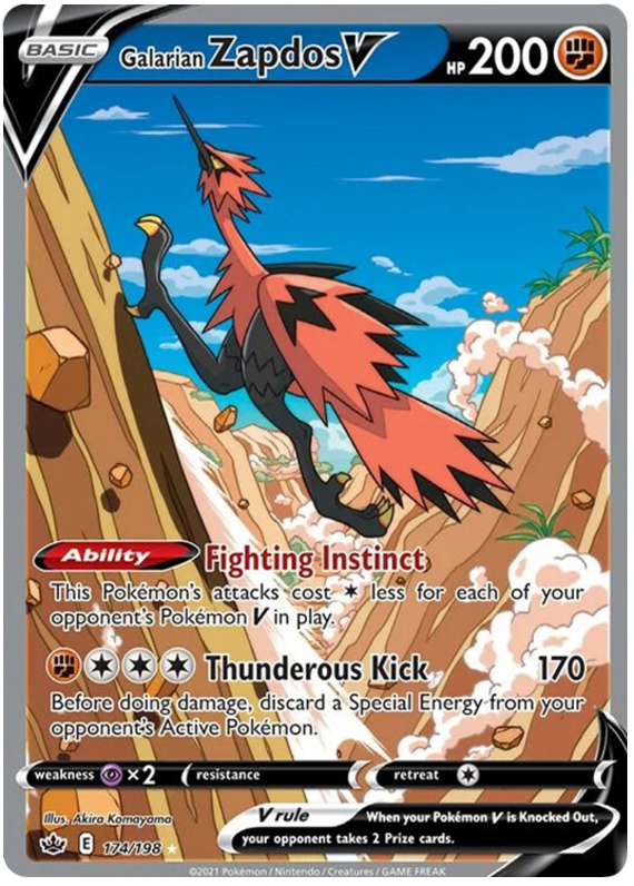 Galarian Zapdos V (174/198) [Sword & Shield: Chilling Reign] | Good Games Morley
