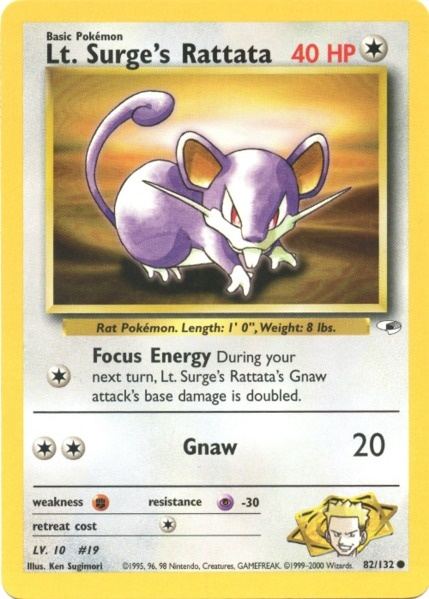 Lt. Surge's Rattata (82/132) [Gym Heroes Unlimited] | Good Games Morley
