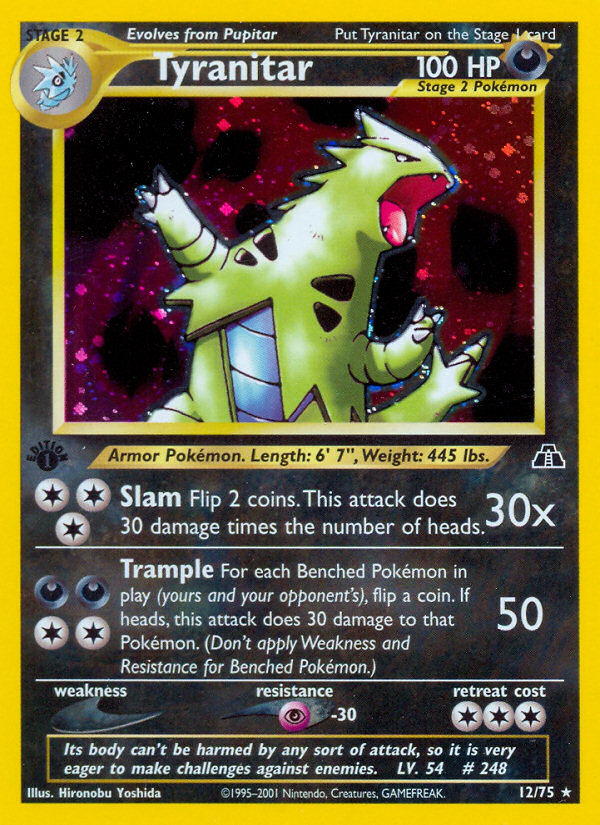 Tyranitar (12/75) [Neo Discovery 1st Edition] | Good Games Morley