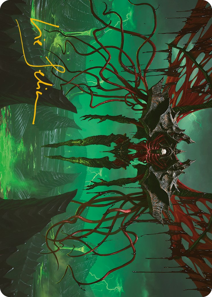 Archfiend of the Dross Art Card (Gold-Stamped Signature) [Phyrexia: All Will Be One Art Series] | Good Games Morley