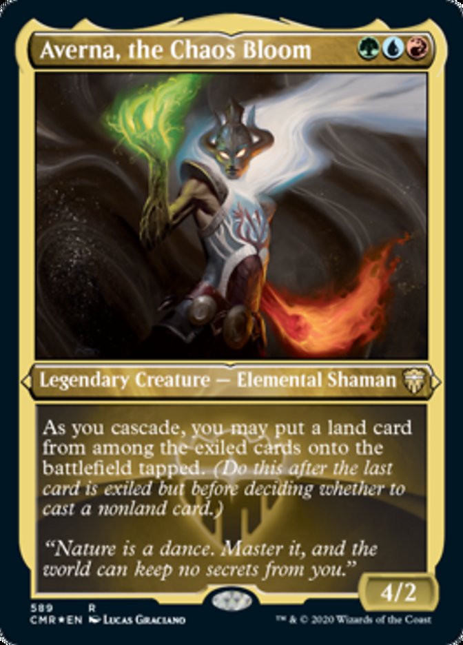Averna, the Chaos Bloom (Etched) [Commander Legends] | Good Games Morley