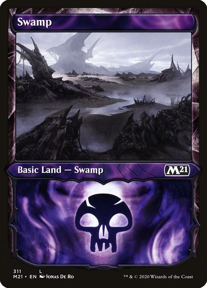 Swamp (311) (Showcase) [Core Set 2021] | Good Games Morley