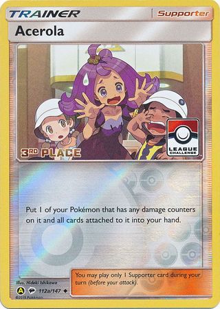 Acerola (112a/147) (League Promo 3rd Place) [Sun & Moon: Burning Shadows] | Good Games Morley