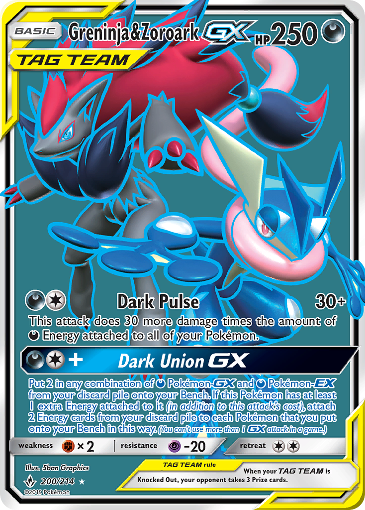 Greninja & Zoroark GX (200/214) [Sun & Moon: Unbroken Bonds] | Good Games Morley