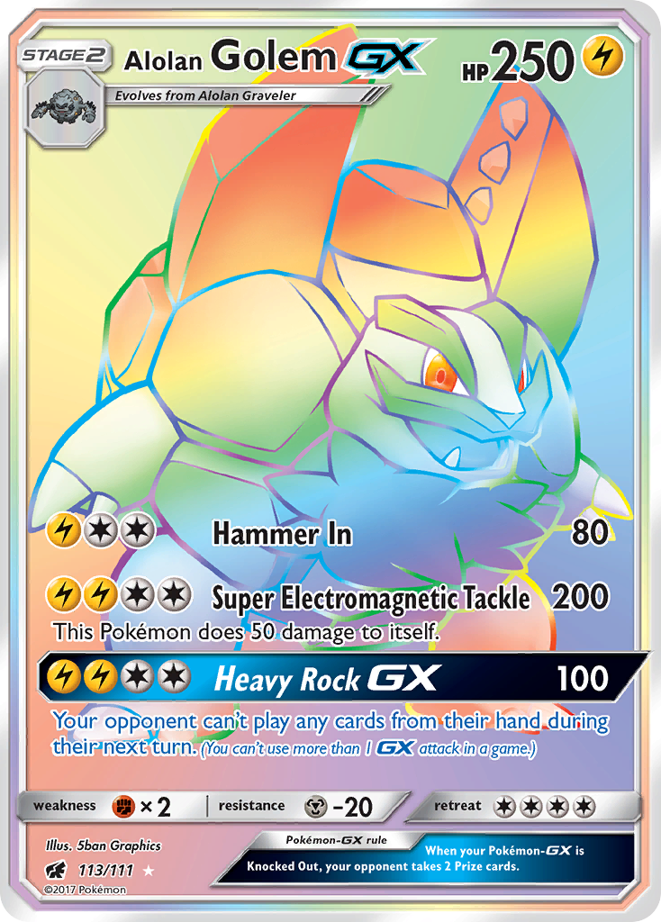 Alolan Golem GX (113/111) [Sun & Moon: Crimson Invasion] | Good Games Morley