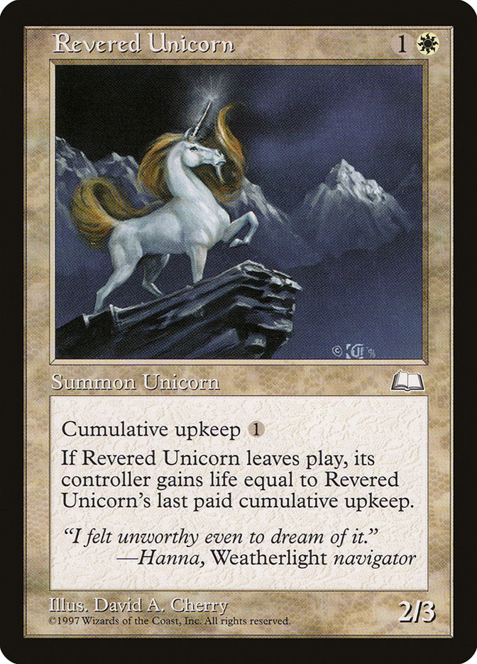 Revered Unicorn [Weatherlight] | Good Games Morley